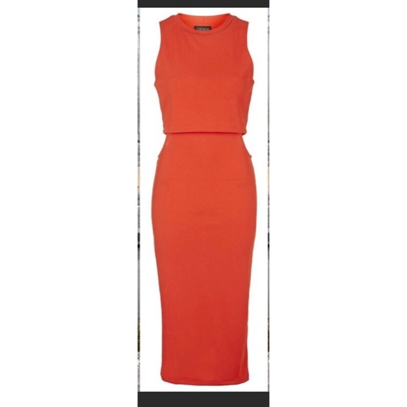 Topshop Dresses & Skirts - Topshop Orange Dress cutout sides
